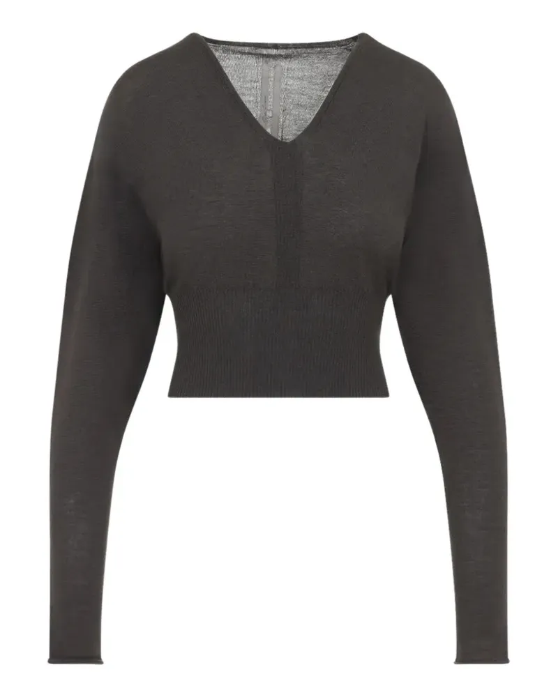 Rick Owens V-neck cropped sweater - Grau Grau