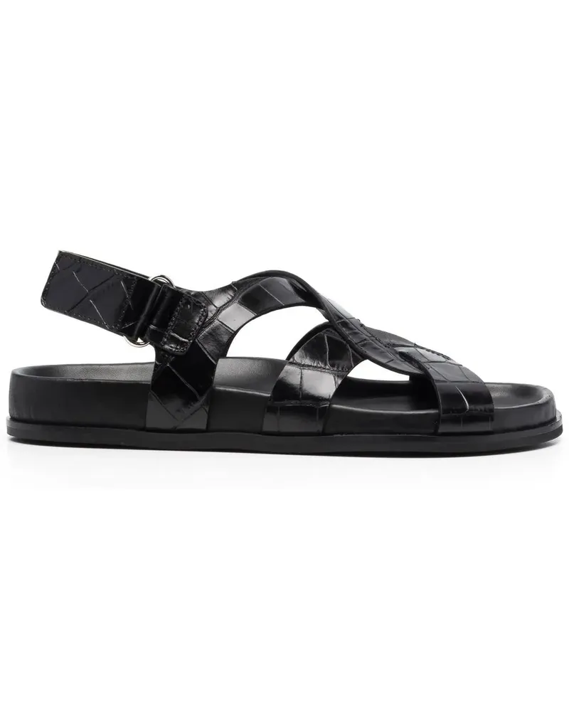 Totême Sandalen mit Kroko-Effekt - Schwarz Schwarz