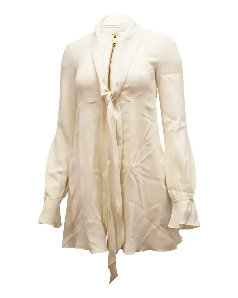 Rachel Zoe Puffärmel-Minikleid mit Schleifenkragen - Nude Nude