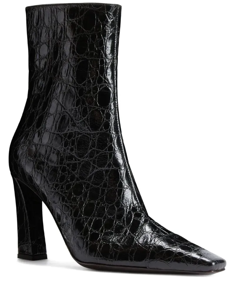 Giuseppe Zanotti Janiee Bootie 90 Stiefel mit Kroko-Optik - Schwarz Schwarz