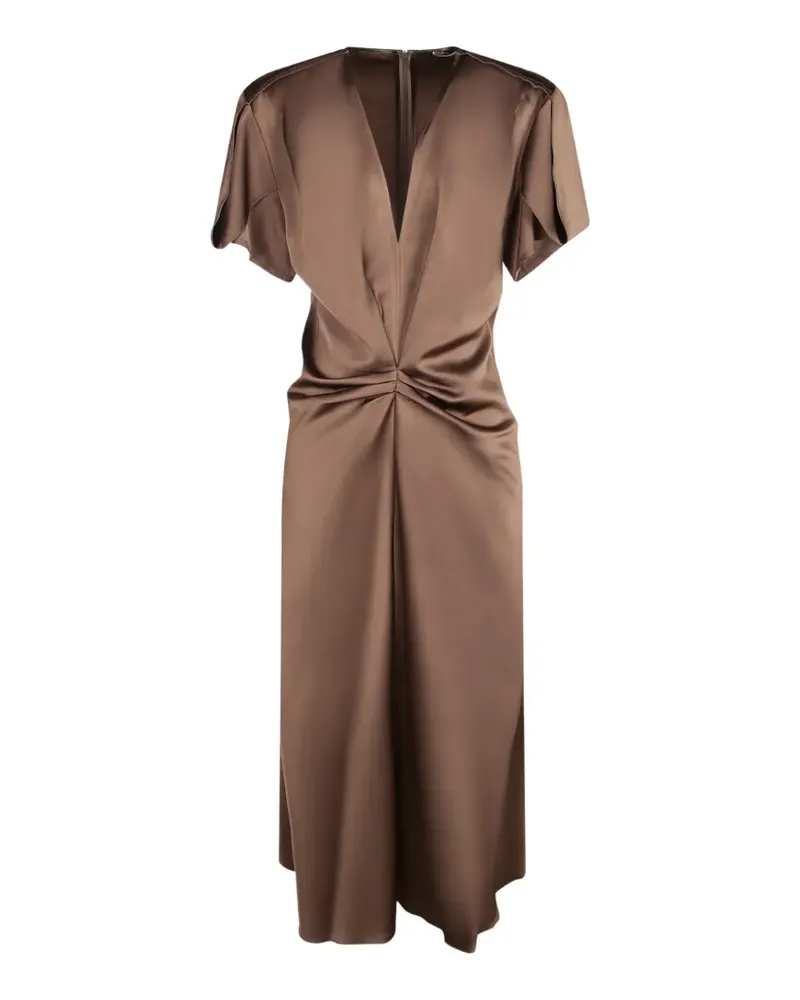 Blanca ruched V-neck midi dress - Braun Braun