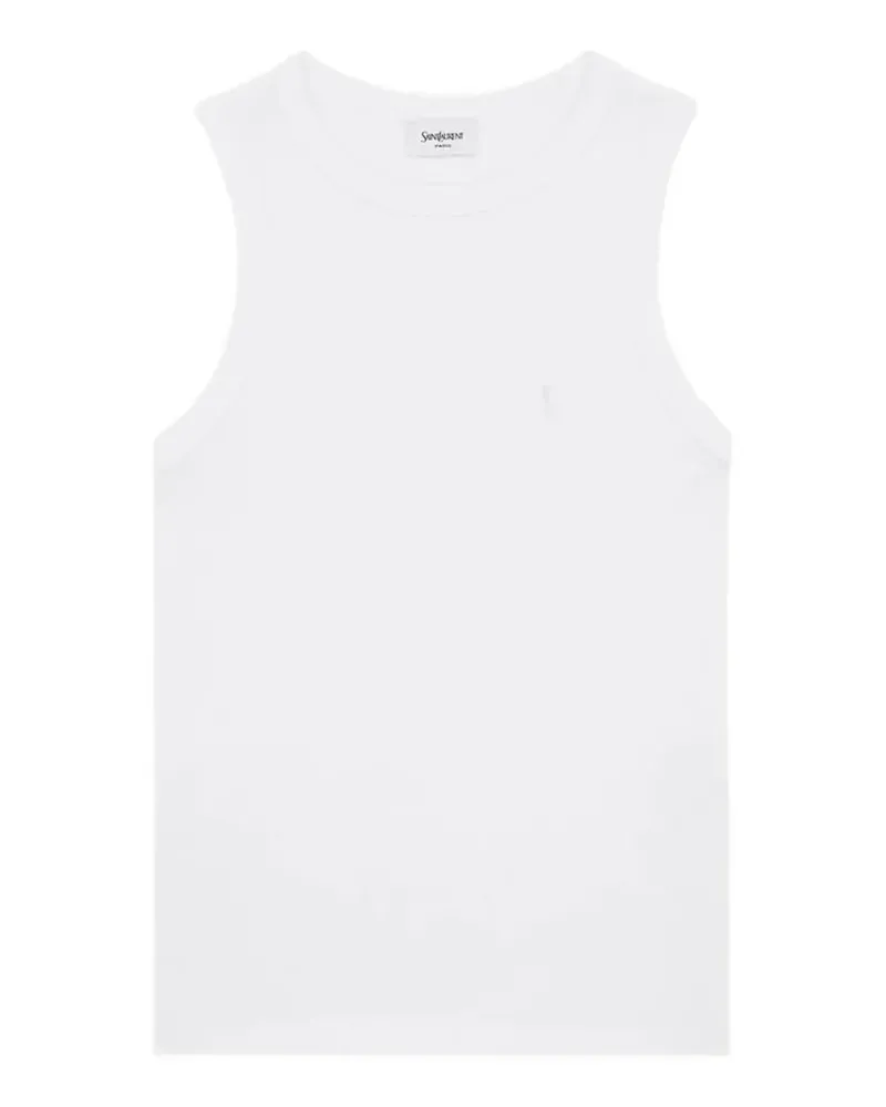 Saint Laurent Cassandre embroidered top - Weiß Weiß