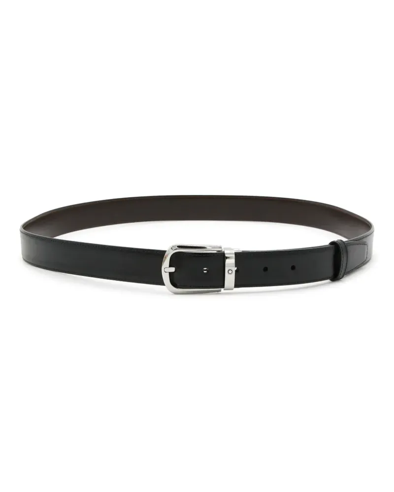 Montblanc Wendbarer Horseshoe Gürtel - Schwarz Schwarz