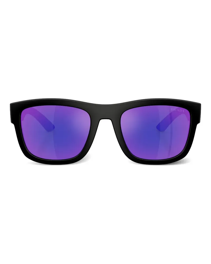 Prada Sonnenbrille mit eckigem Gestell - Schwarz Schwarz