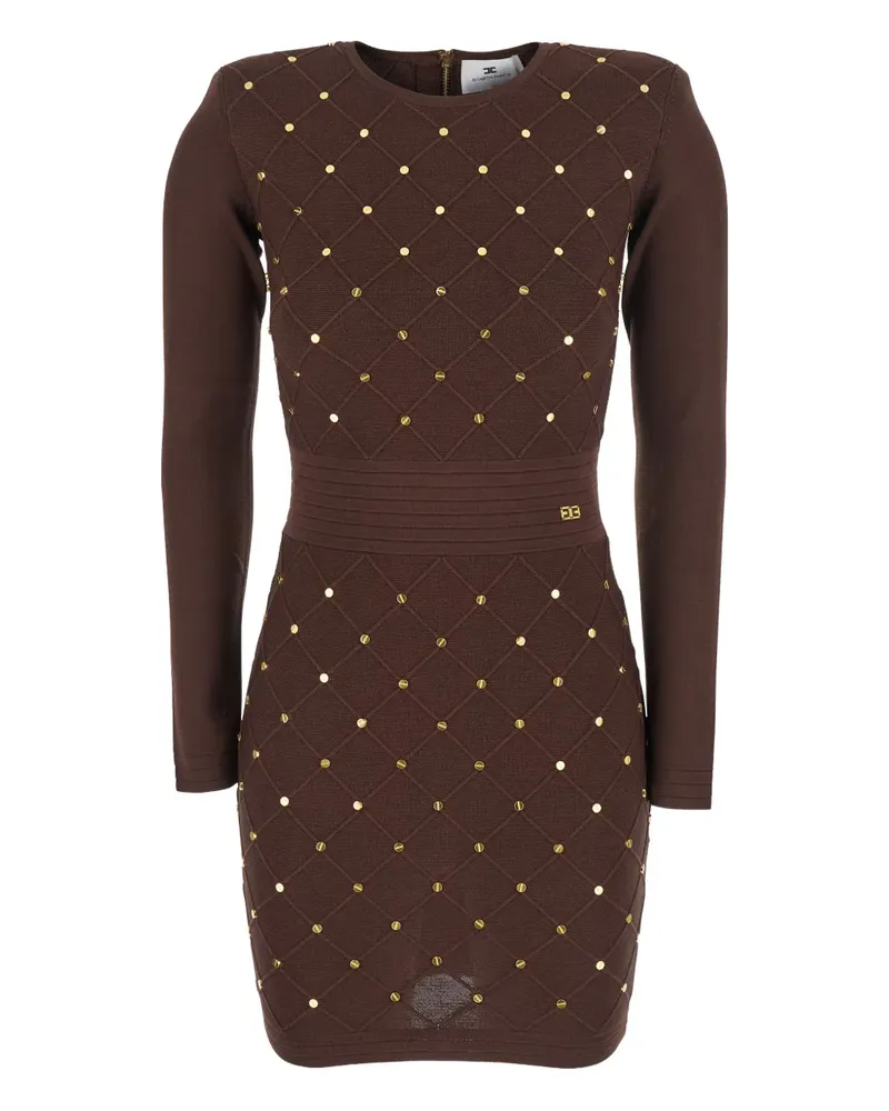 Elisabetta Franchi stud-embellishment mini dress - Braun Braun