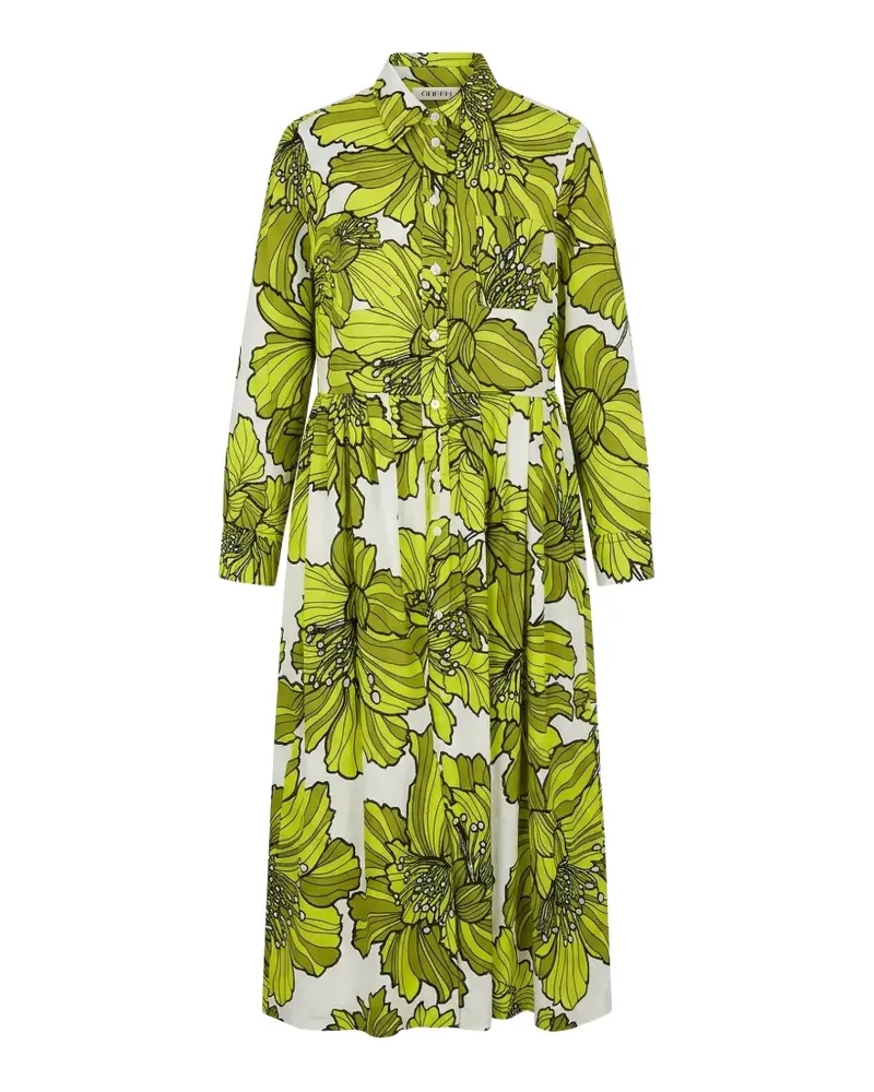 ODEEH Hibiscus floral-pattern midi dress - Grün Grün