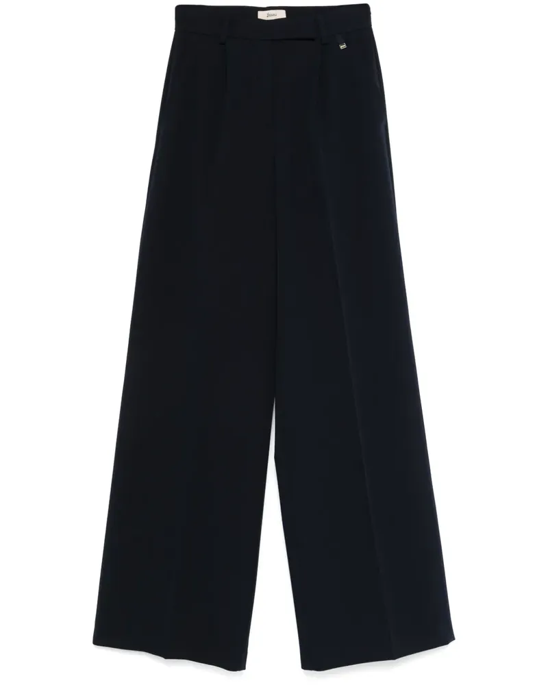 Herno Hose mit weitem Bein - Blau Blau