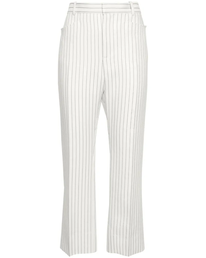 Tom Ford Gestreifte Straight-Leg-Hose - Weiß Weiß