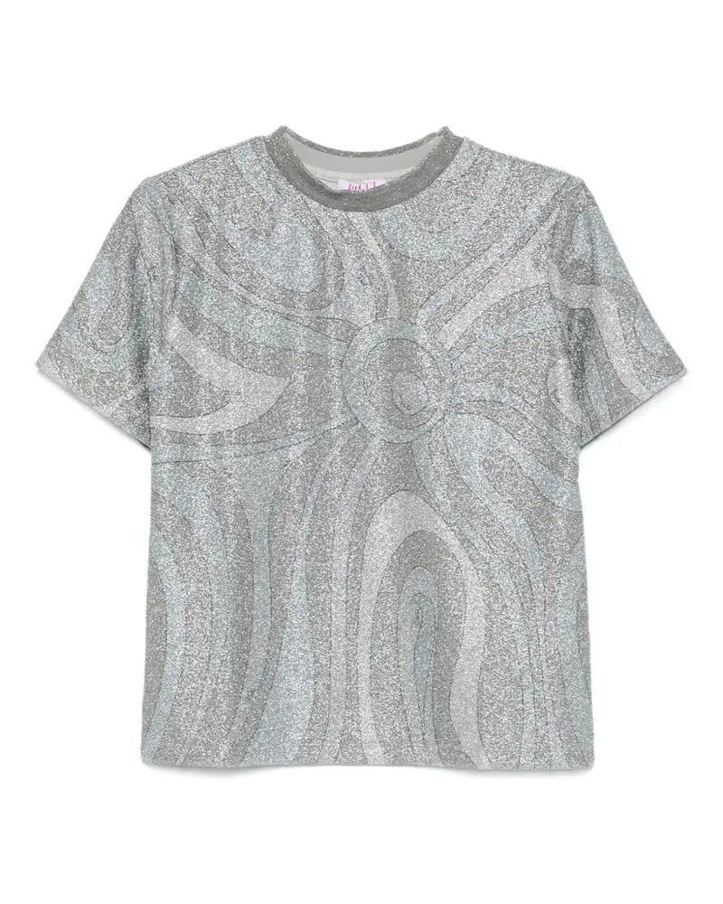 Emilio Pucci abstract-pattern T-shirt - Silber Silber