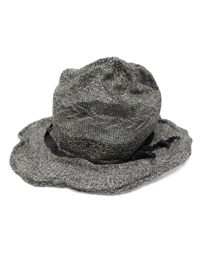 Yohji Yamamoto Mütze in Knitteroptik - Grau Grau