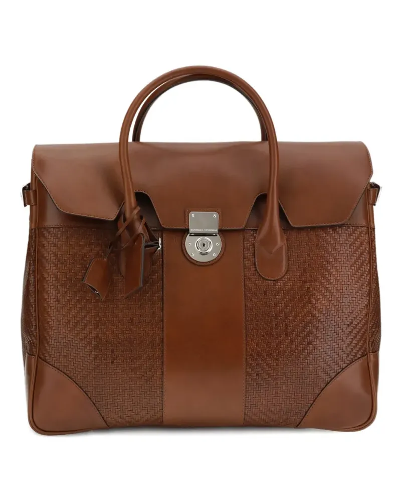 Brunello Cucinelli Shopper mit Webmuster - C9186 Cognac C9186