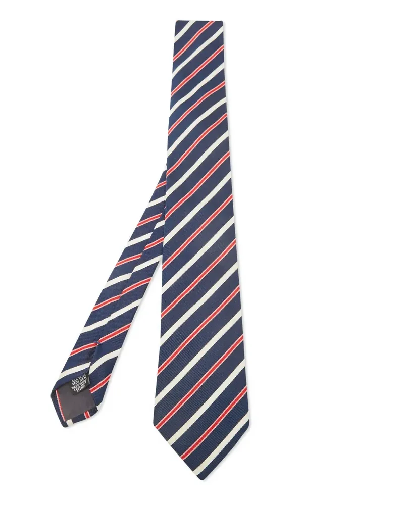HUGO BOSS Pre-owned Seidenkrawatte mit Streifen - Blau Blau