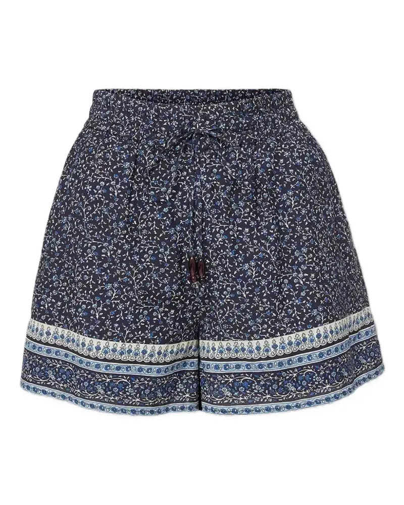 Veronica Beard Vilvaldi floral-print drawstring shorts - Blau Blau