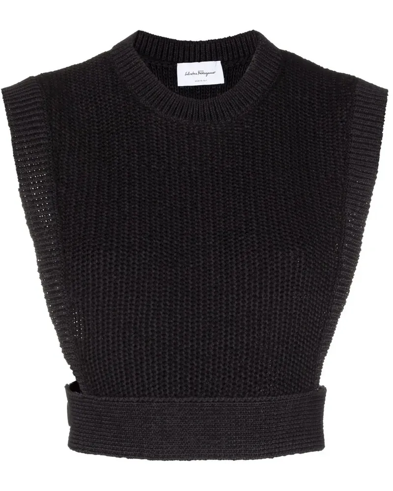 Ferragamo Gestricktes Cropped-Top - Schwarz Schwarz