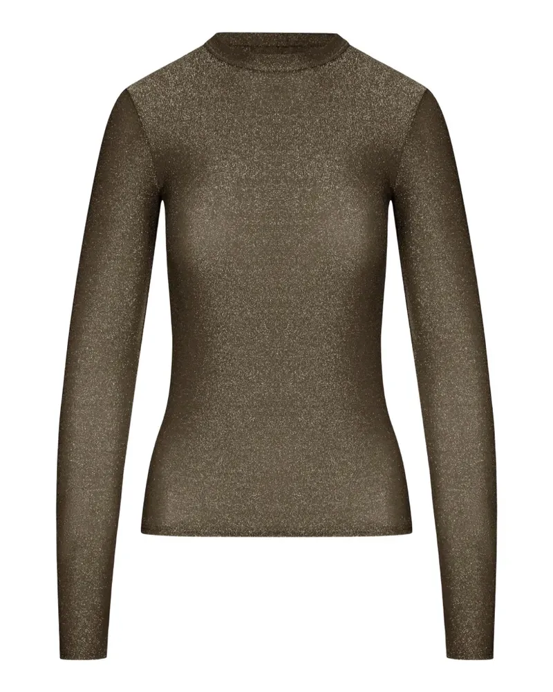 forte_forte Langarmshirt mit Glitter-Effekt - Braun Braun