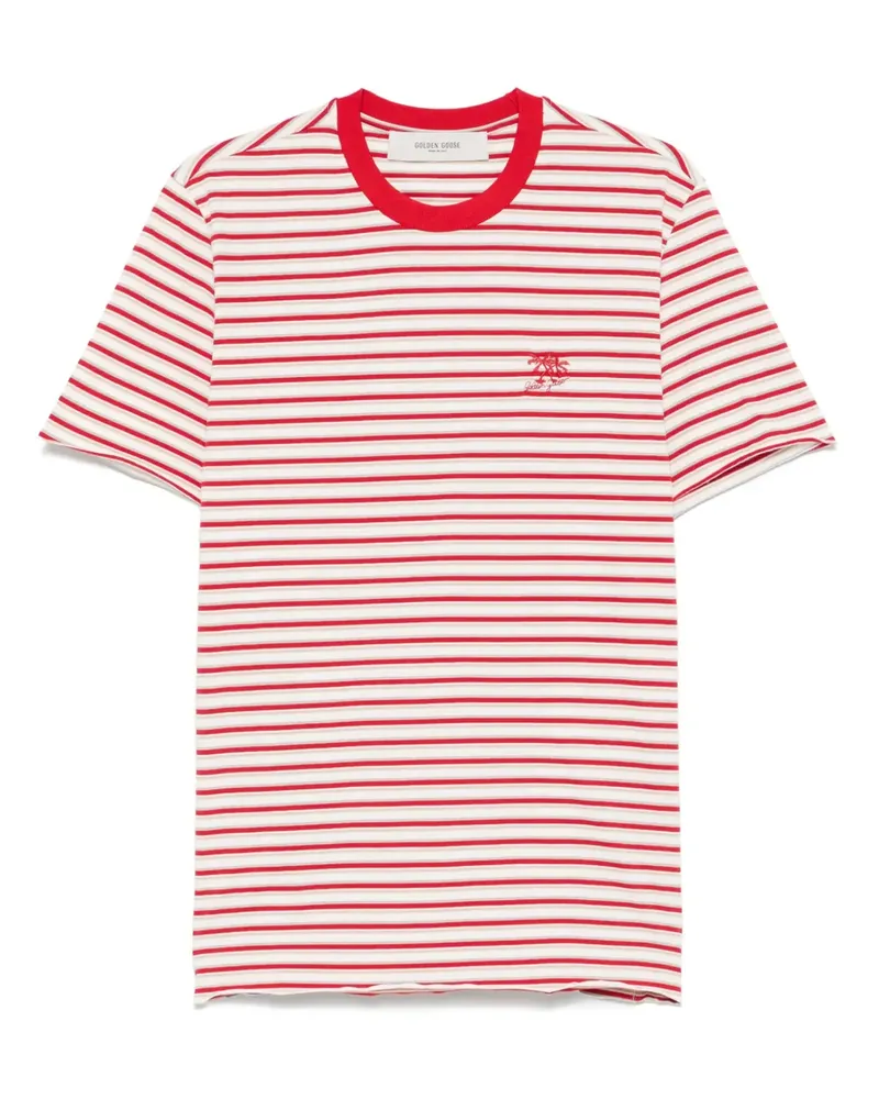 Golden Goose Gestreiftes T-Shirt - Weiß Weiß