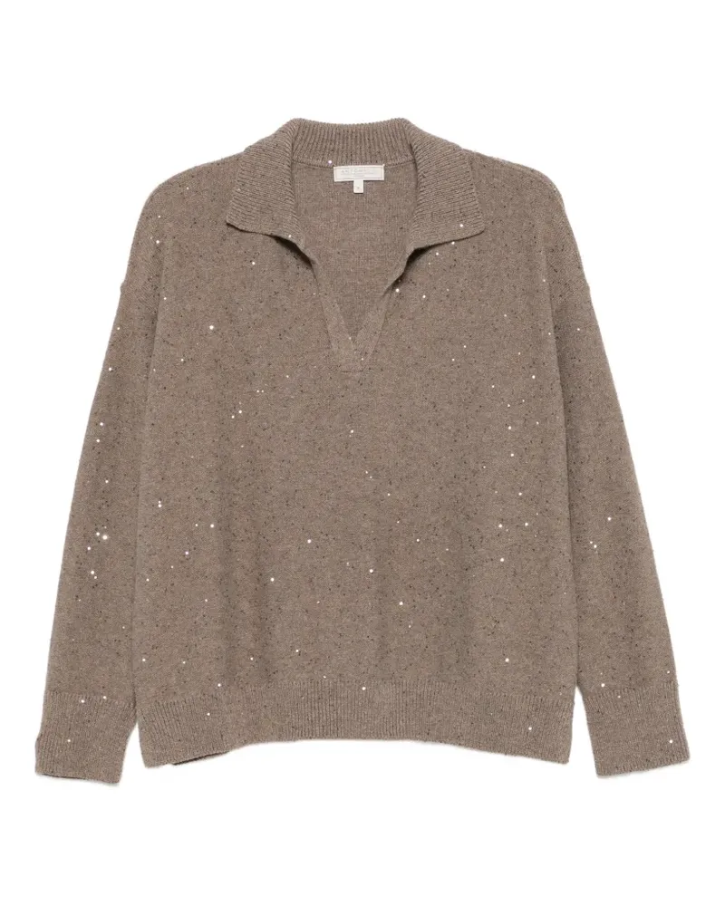 Antonelli Firenze Normandia Pullover mit Pailletten - Braun Braun