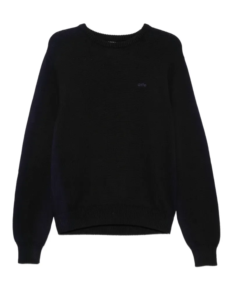 Arte Antwerp logo-embroidered ribbed-knit sweater - Schwarz Schwarz