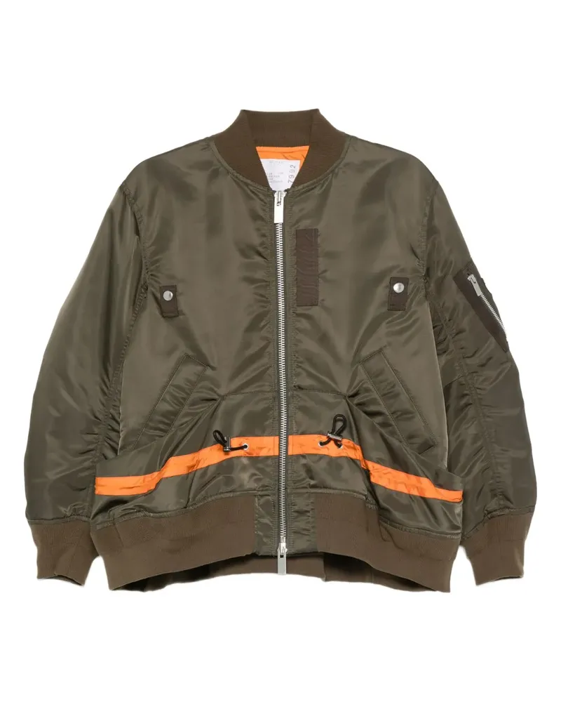 Sacai Bomberjacke mit Streifendetail - Braun Braun
