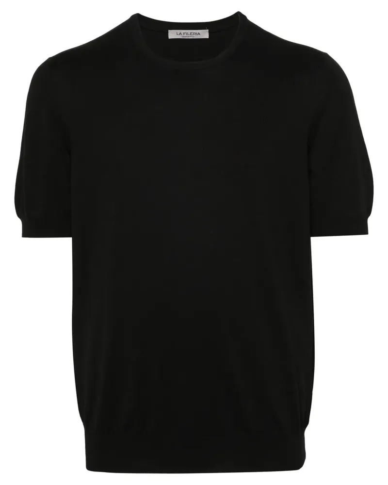La Fileria Kurzärmeliger Pullover - Schwarz Schwarz
