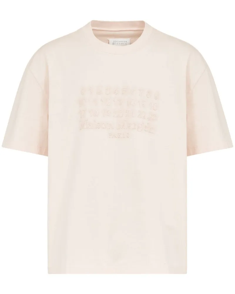 Maison Margiela T-Shirt mit Logo-Stickerei Rosa