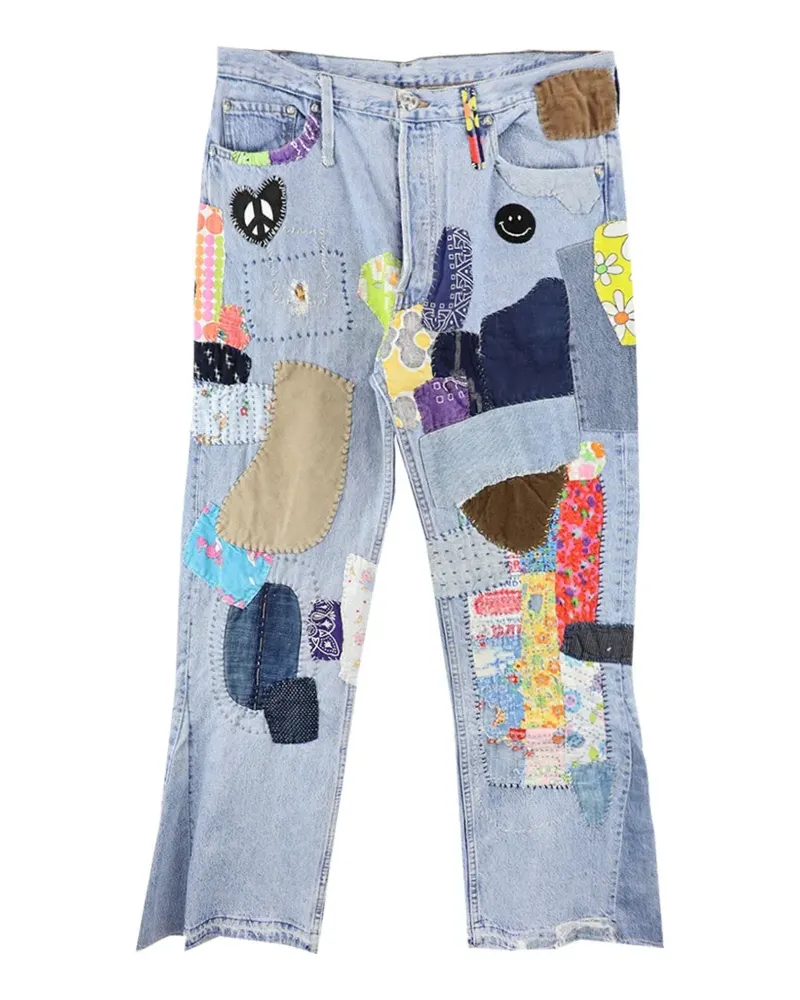READYMADE Jeans im Patchwork-Look - Blau Blau