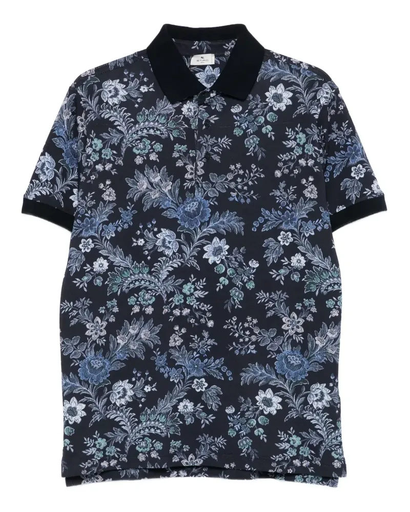 Etro Poloshirt mit Blumen-Print - Blau Blau