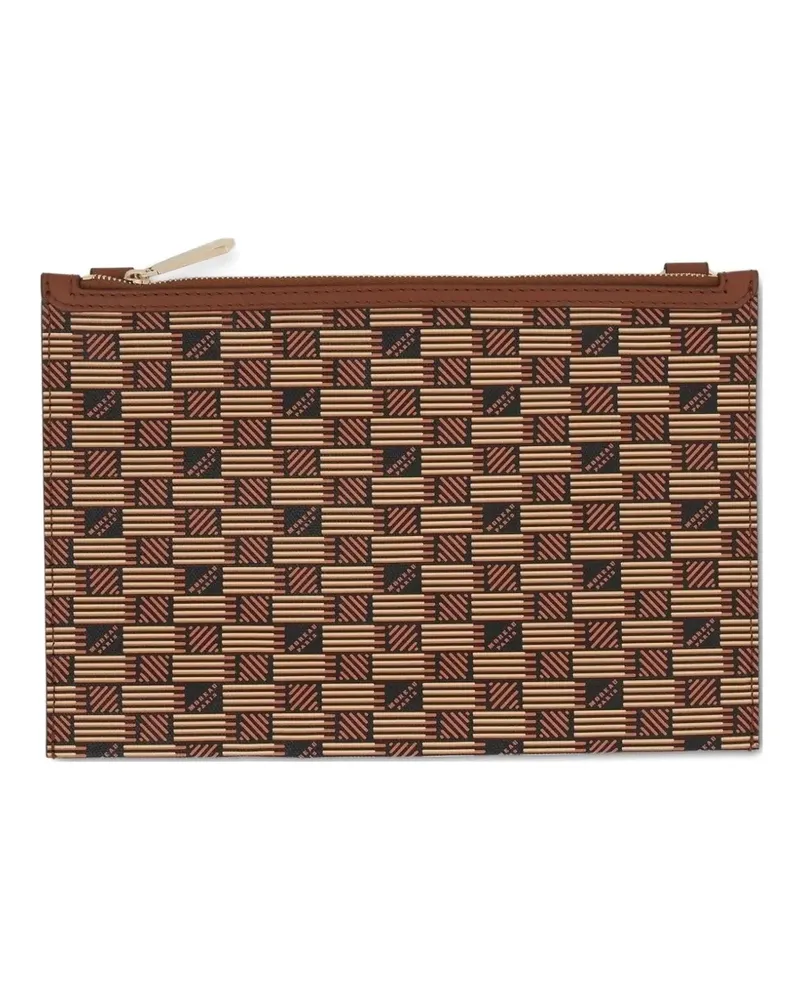 Moreau Paris monogram-pattern grained-leather wallet - Nude Nude