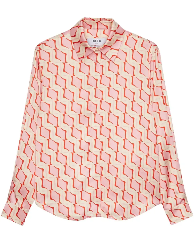 MSGM Hemd mit Print - Rosa Rosa