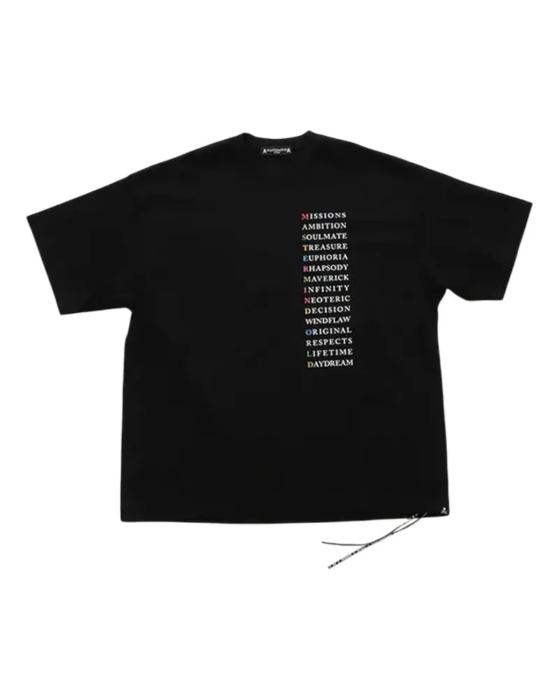 Mastermind Japan drawstring graphic T-shirt - Schwarz Schwarz