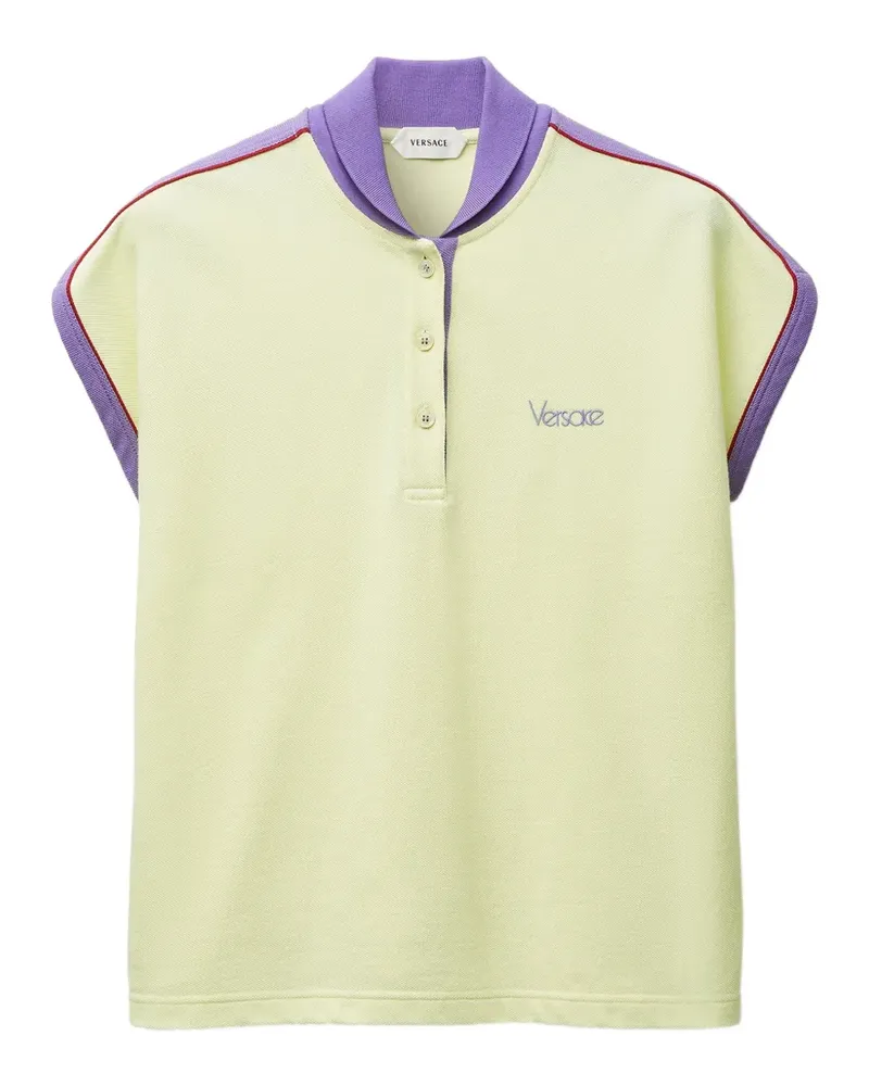 Versace Poloshirt mit gesticktem Logo - Gelb Gelb