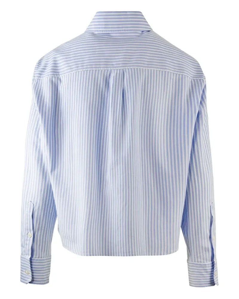 Max Mara Gestreiftes Hemd mit Bienenstickerei - Blau Blau