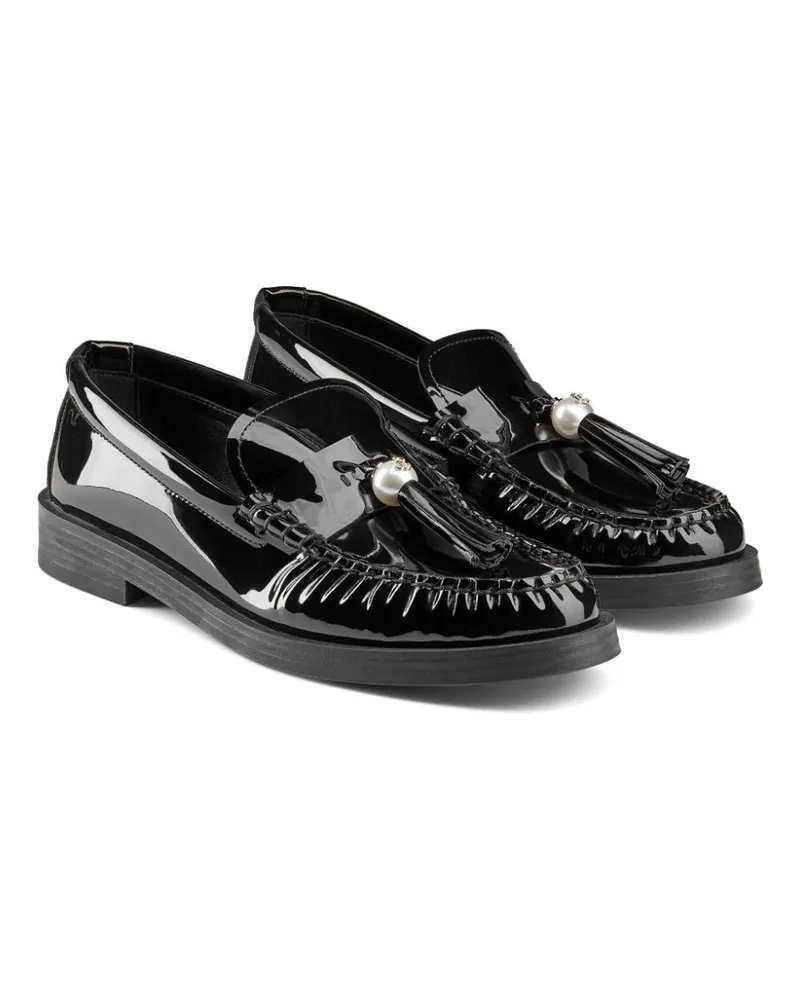 Jimmy Choo Addie Loafer mit Perlen - Schwarz Schwarz