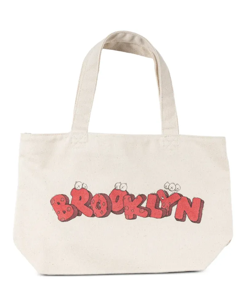 KAWS Mini Brooklyn Tote Bag mit Print - Nude Nude