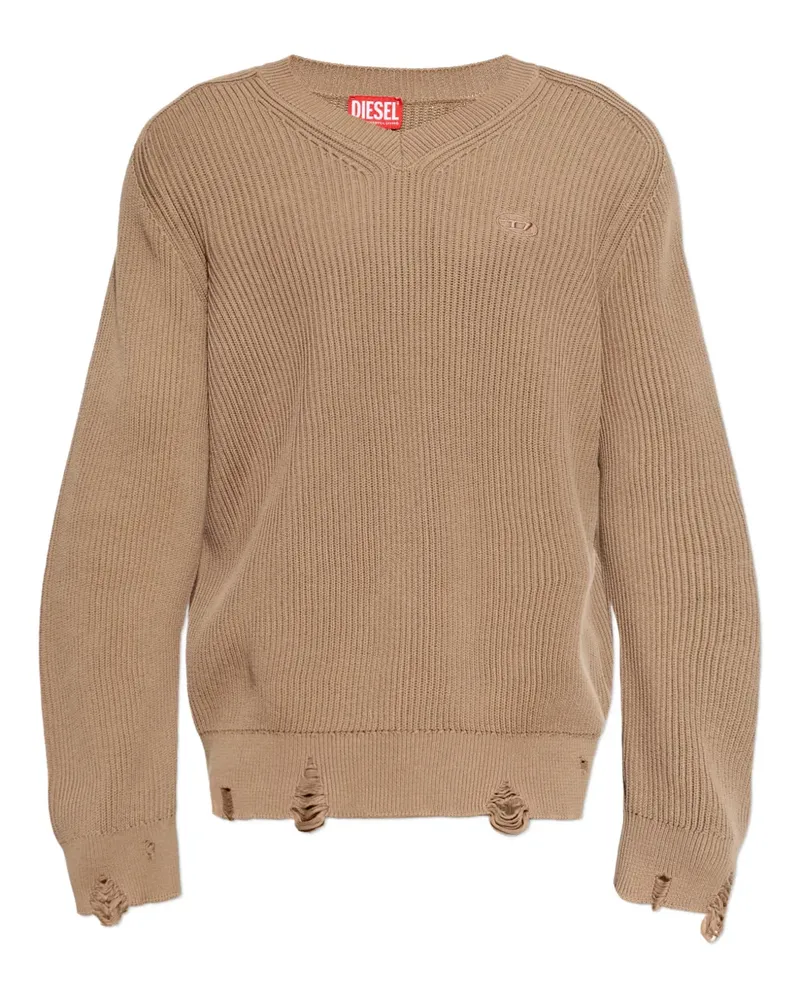 Diesel ribbed V-neck sweater - Nude Nude