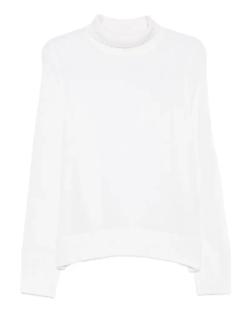 ALLUDE ribbed-trim roll-neck sweater - Weiß Weiß