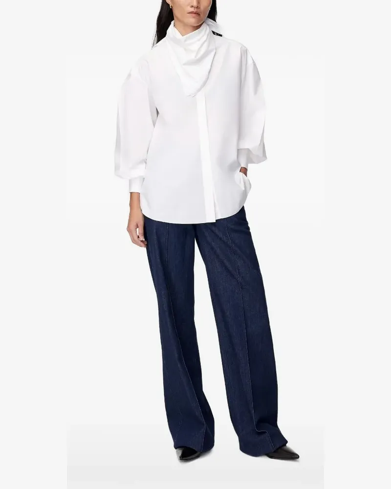 Another Tomorrow detachable bandana blouse - Weiß Weiß