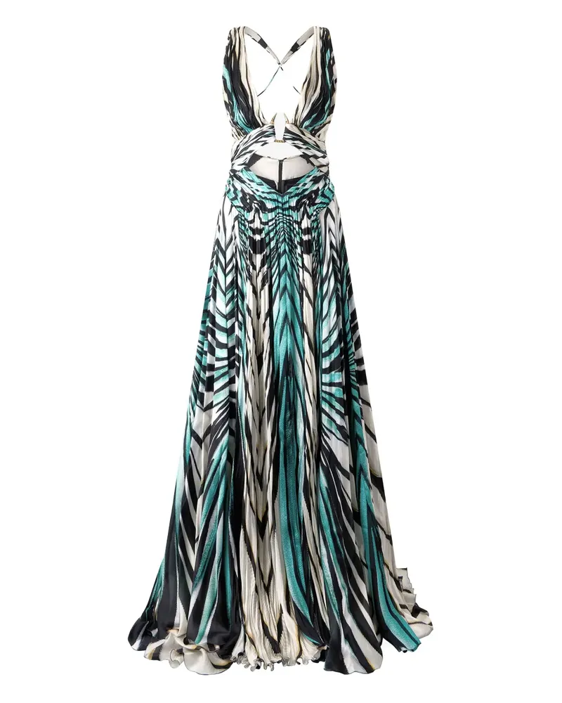 Roberto Cavalli Maxikleid mit Print - Blau Blau