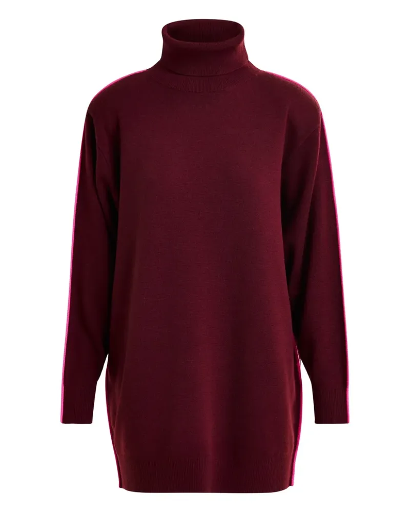 Essentiel Rollkragen-Minikleid mit Streifendetail - Rot Rot