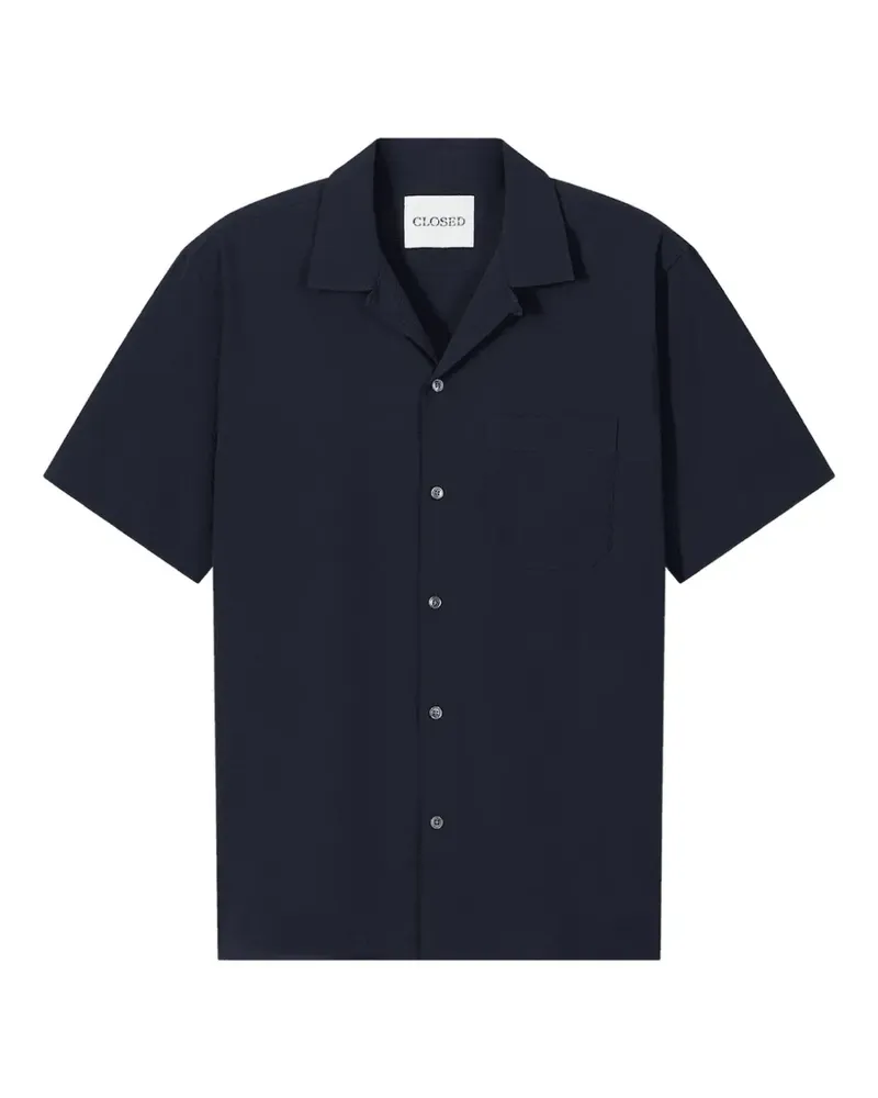 Closed seersucker short-sleeved shirt - Blau Blau