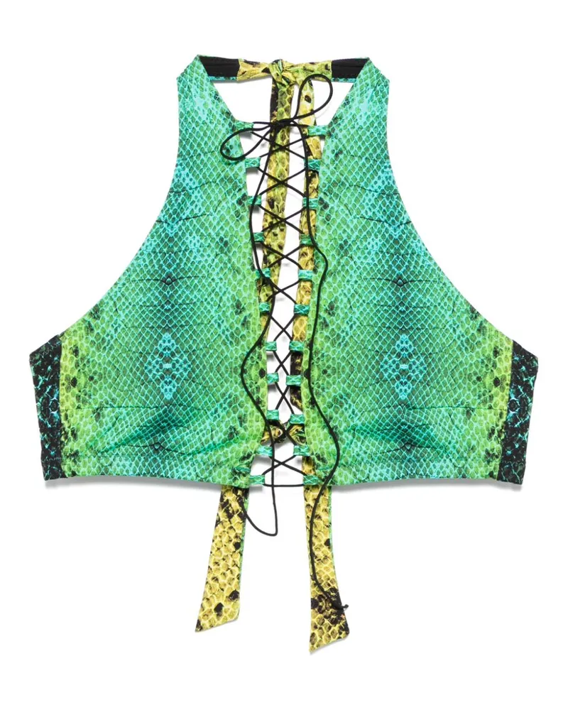 Noire Swimwear Bikinioberteil mit Schlangen-Print - Grün Grün