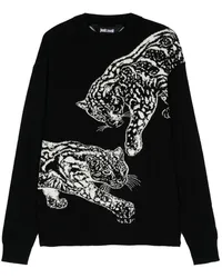 Just Cavalli Klassischer Intarsien-Pullover Schwarz