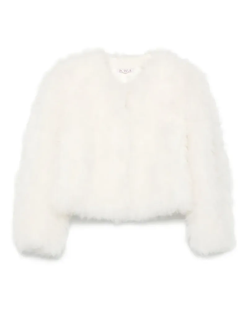Liska Cropped-Jacke aus Ziegenfell - Weiß Weiß