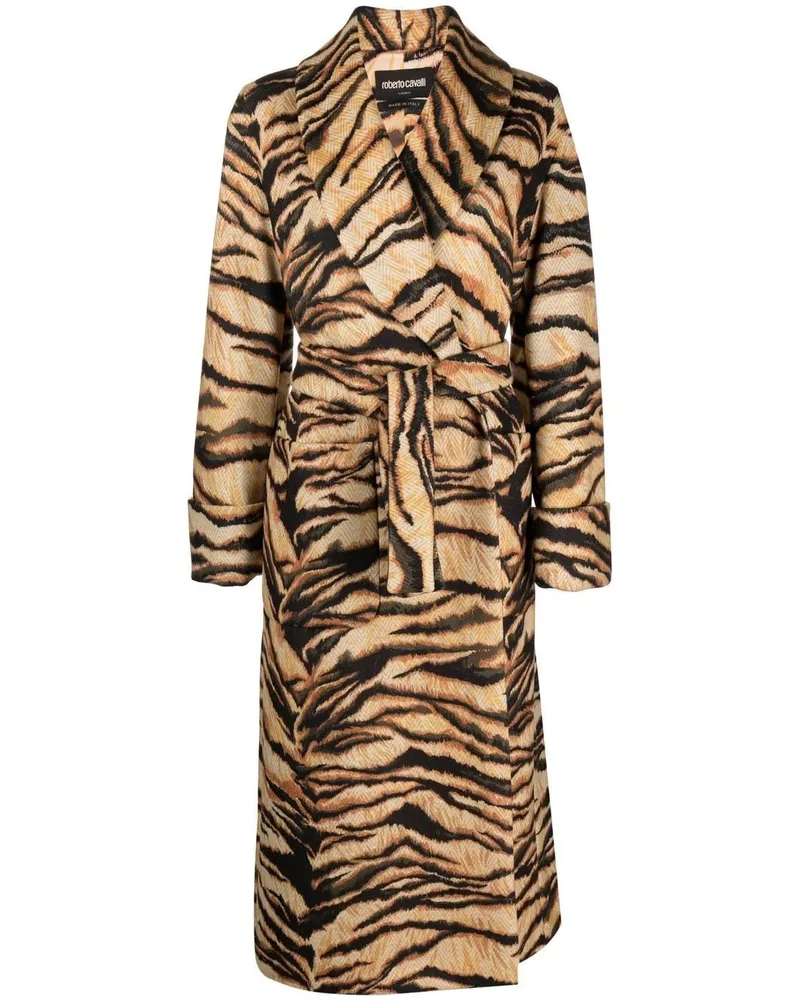 Roberto Cavalli Mantel mit "Freedom"-Print - Orange Orange