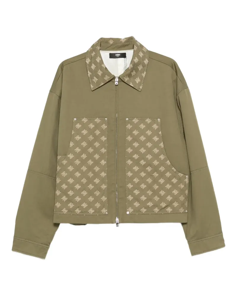 Amiri monogram-pattern panelled jacket - Grün Grün