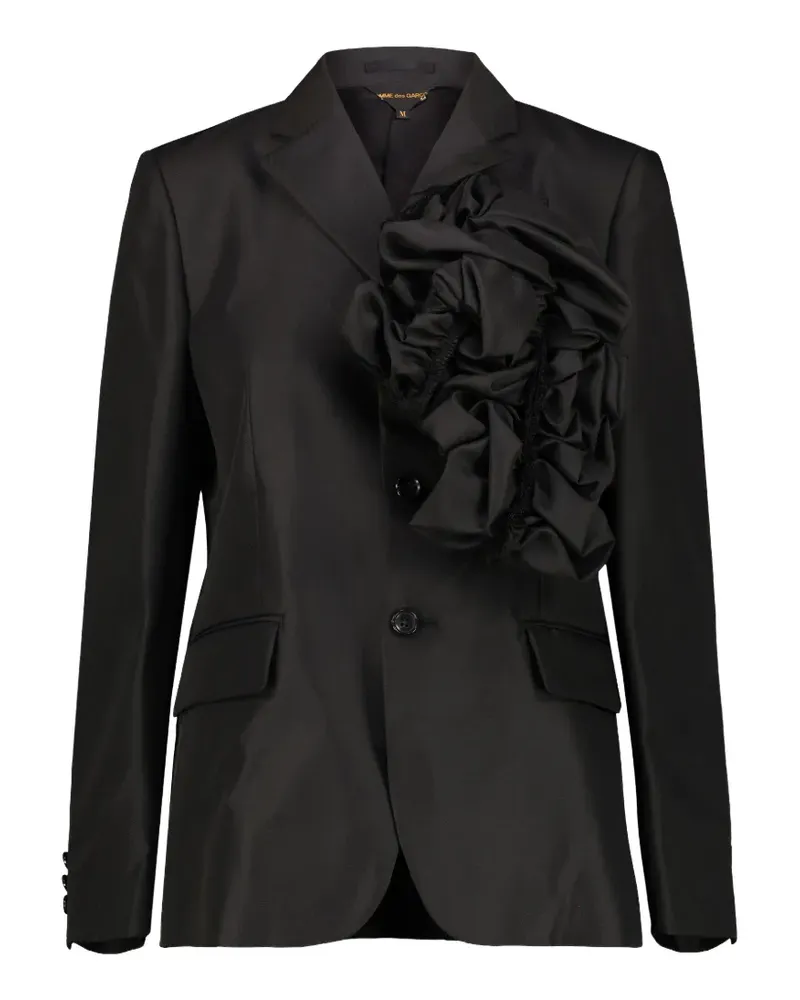 Comme des Garçons ruffled single-breasted blazer - Schwarz Schwarz