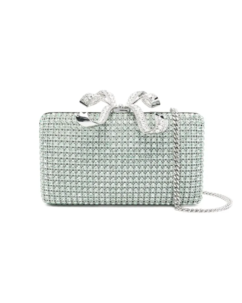 Self-Portrait Clutch mit Kristallverzierung - Grün Grün