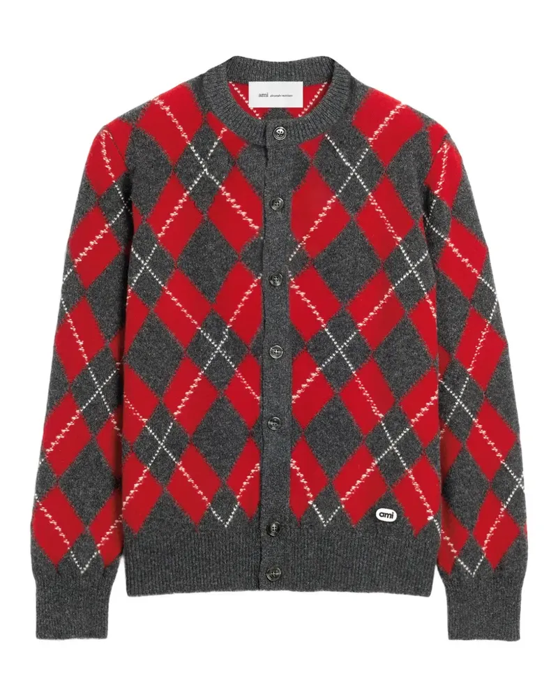 AMI Paris Cardigan aus Wolle - Grau Grau