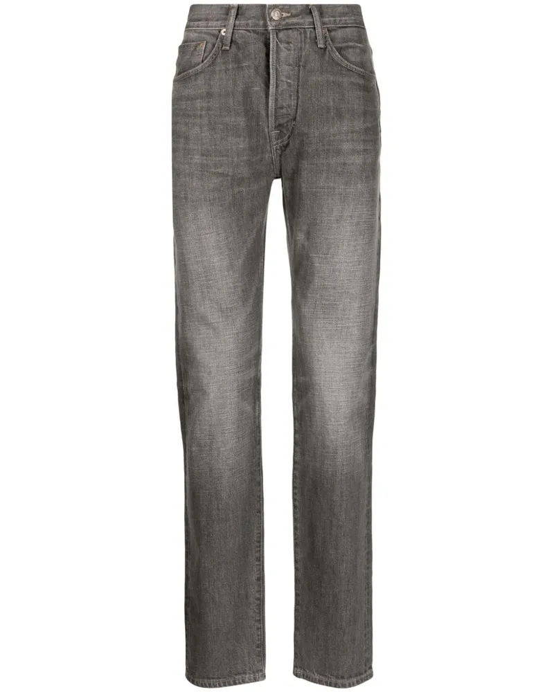 Tom Ford Ausgeblichene Straight-Leg-Jeans Schwarz