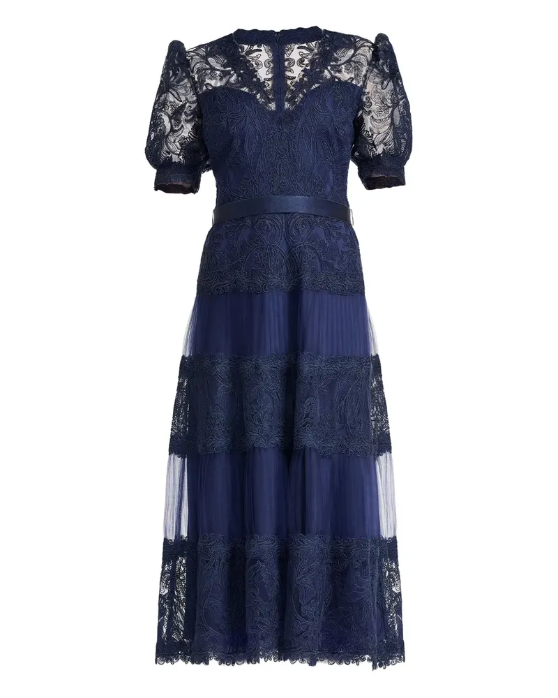 Tadashi Shoji Besticktes Midikleid mit Falten - Blau Blau